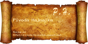 Pivoda Hajnalka névjegykártya